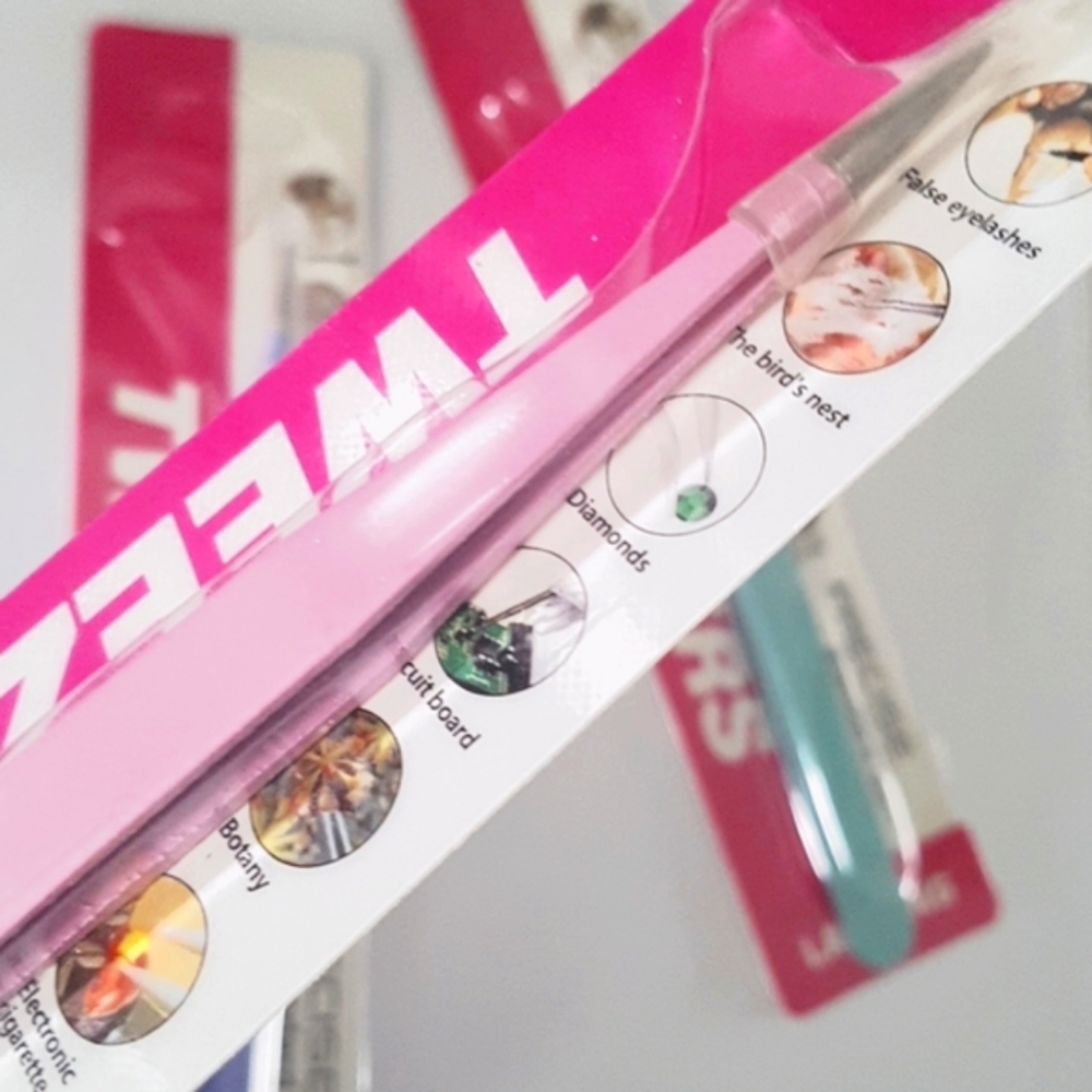 🆕 NEW 2/15$ 1 pc Standard Tweezers with Protector Cap (Light Pink)